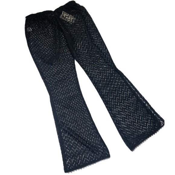 Black Crochet Festival Swim Cover-up Pants - Picture 10 of 12